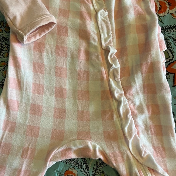 Angel Dear Crystal Pink & Pink Gingham Ruffle Back Footies - Picture 6 of 7
